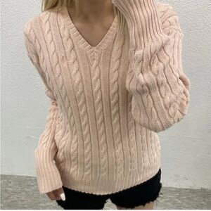 Lauren Ralph Lauren Iconic Pink Cable-Knit Cashmere Sweater